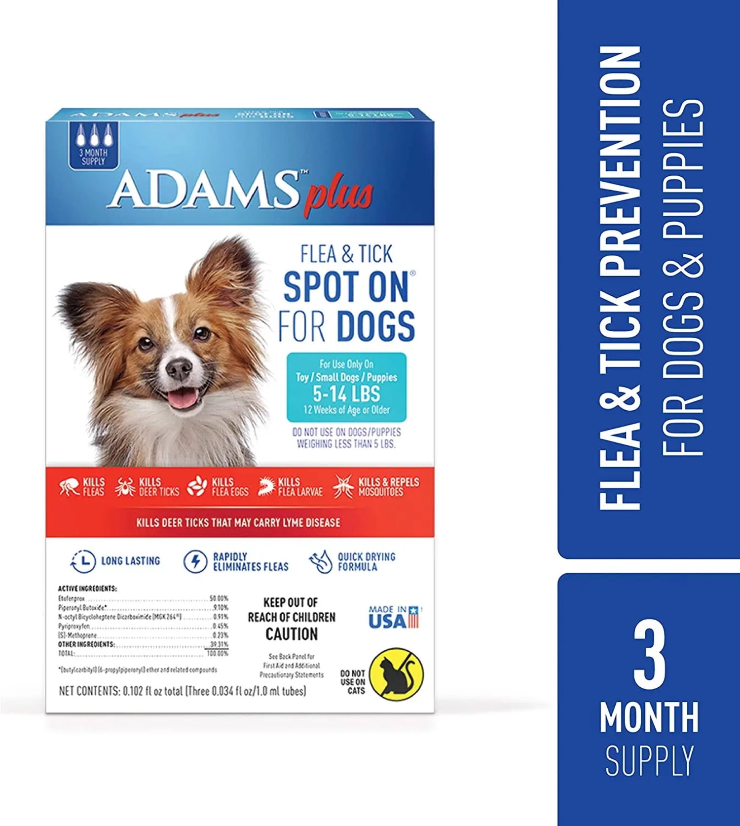 Adams Pentagon Flea And Tick Spot On For Dogs Adams Plus Flea and Tick Spot On for Small Dogs 5-14 lbs. - Walmart.com