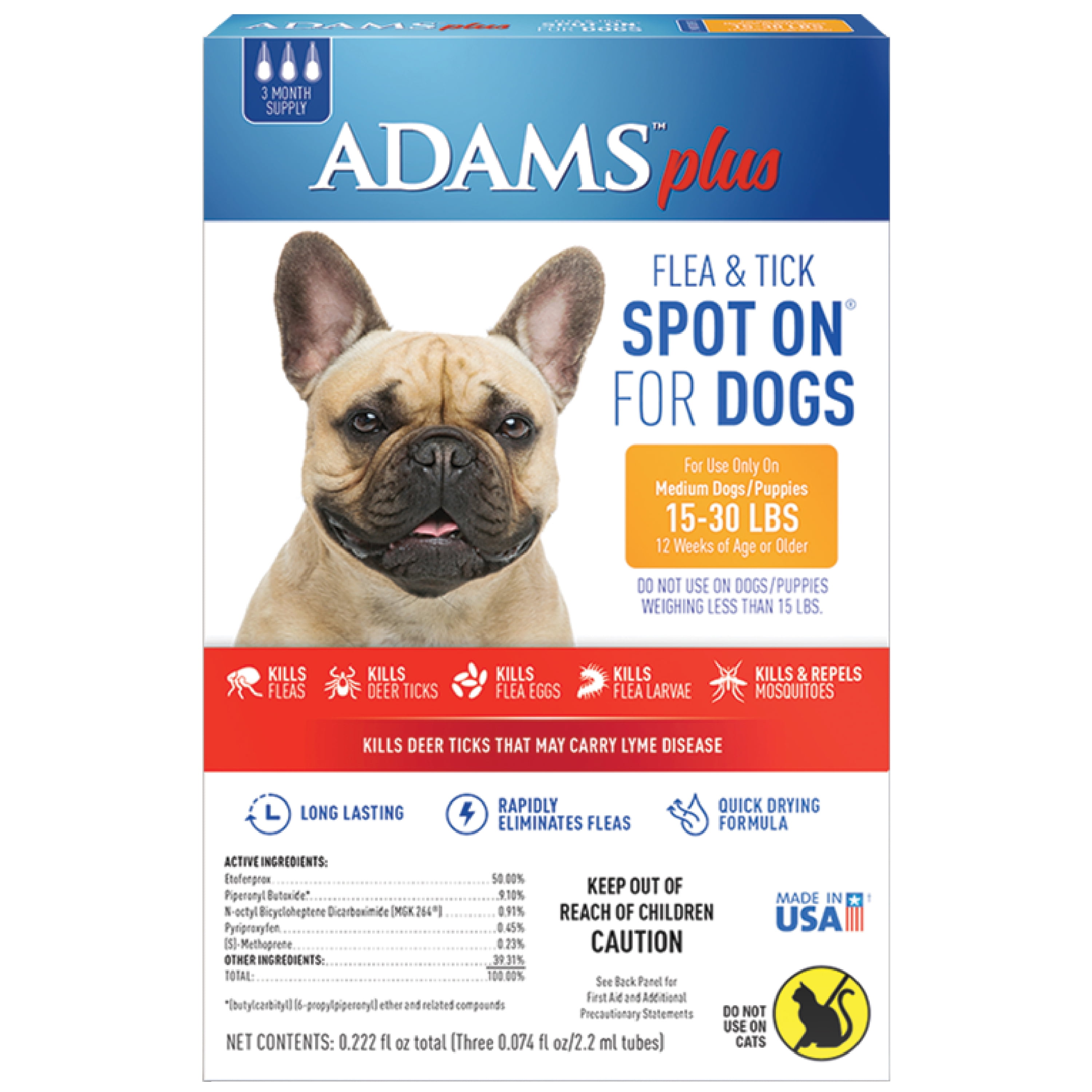 Adams Pentagon Flea And Tick Spot On For Dogs Adams Plus Fleas and Tick Prevention Spot On for Dogs Topical Medium