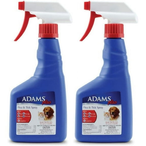 Adams Plus Pet Fleas & Ticks Spray for Cats and Dogs 16 oz. 2-Pack