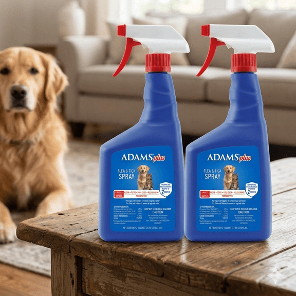Adams Plus Pet Fleas & Ticks Spray for Cats and Dogs 32 oz. 2-Pack