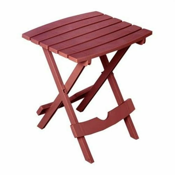 Adams Quik-Fold Merlot 15.25 In. x 17.38 In. Rectangle Resin Folding Side Table