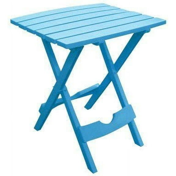 Adams Quik Fold Small Outdoor Foldable Side Table - 25 Lb Capacity - Blue