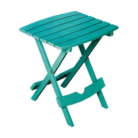 1 pc Adams Quik-Fold Teal Rectangular Resin Folding Side Table