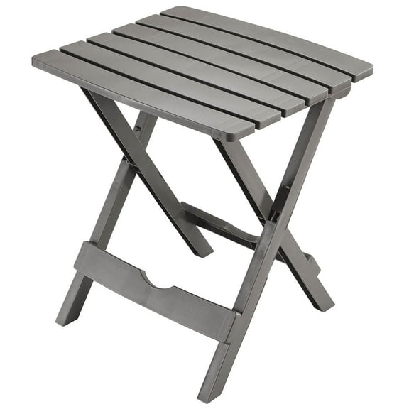 Adams QuikFold Rectangular Gray Polypropylene Folding End Table