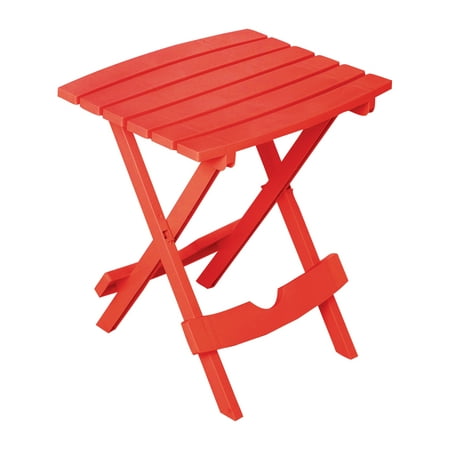 Adams QuikFold Rectangular Red Polypropylene Classic Adirondack Folding Side Table