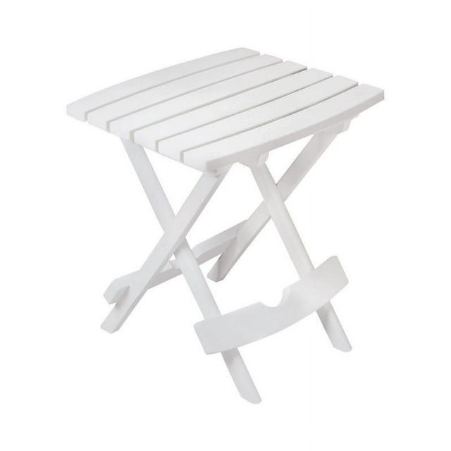 Adams QuikFold Rectangular White Polypropylene Folding Side Table