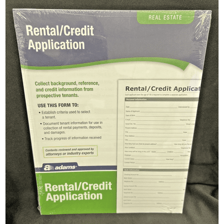 Adams Rental and Credit Application Form 8.5 x 11 Inch White LF305 NEW & SEALED
