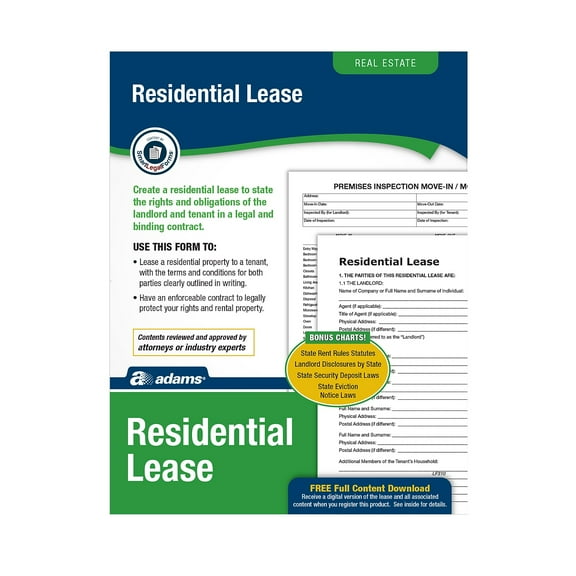 Adams Residential Lease Forms Legal Reference - 1