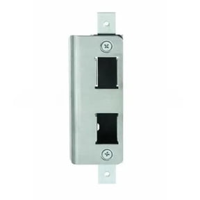 Adams Rite 490102630 4.62 in. H Double Cut Outs Radius Strike Flush Mount with Dust Box for 4300 & 4500 - Satin Stainless Steel