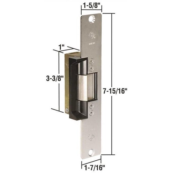 Adams Rite 7110 Electric Strike, 10-1/4" Faceplate 24VAC, Standard, Fail Secure with 1-1/16" Lip, Satin Chrome