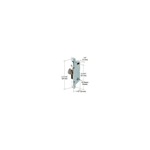 Adams Rite E2119 1/2" Wide Round End Face Plate Mortise Lock with Automatic Latching for Doors
