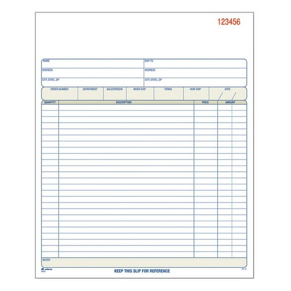 Adams Sales Order Book Carbonless White and Canary 2-Part 50 Sets 10.69 x 8.38 Inches (DC8100)