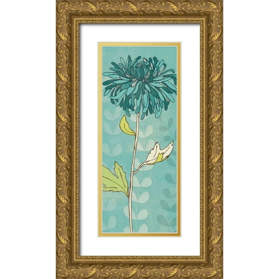 Adams, Sarah 10x18 Gold Ornate Wood Framed with Double Matting Museum Art Print Titled - Sarahs Garden in Blue I