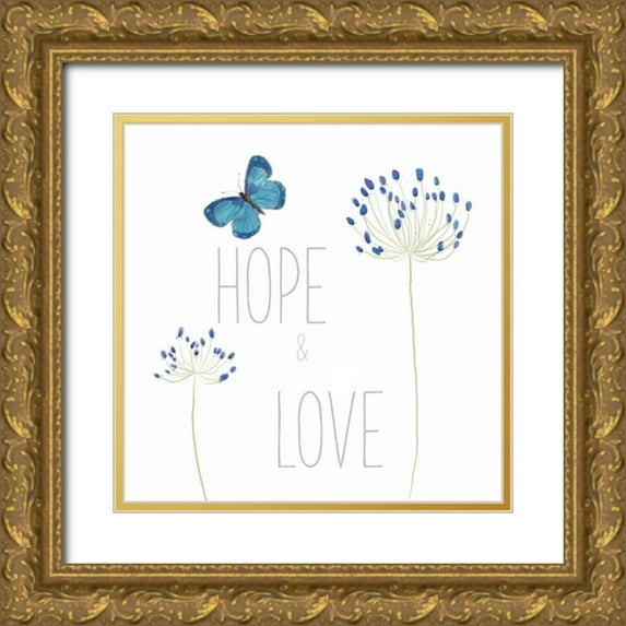 Adams, Sarah 15x15 Gold Ornate Wood Framed with Double Matting Museum Art Print Titled - Hope and Love