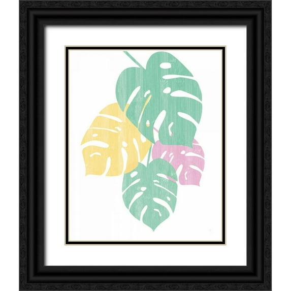 Adams, Sarah 20x24 Black Ornate Wood Framed with Double Matting Museum Art Print Titled - Monstera IV Bright on White