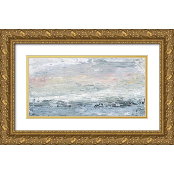Adams, Sarah 24x14 Gold Ornate Wood Framed with Double Matting Museum Art Print Titled - Gazing Out