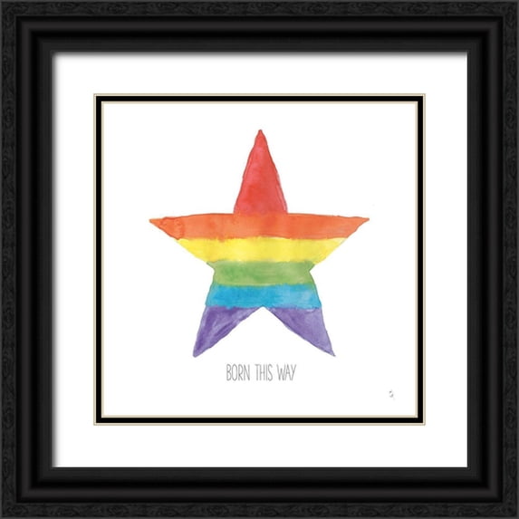 Adams, Sarah 26x26 Black Ornate Wood Framed with Double Matting Museum Art Print Titled - Rainbow Pride III