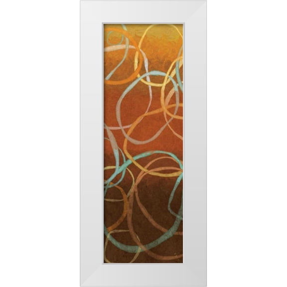 Adams, Sarah 7x14 White Modern Wood Framed Museum Art Print Titled - Square Dancing Circles I