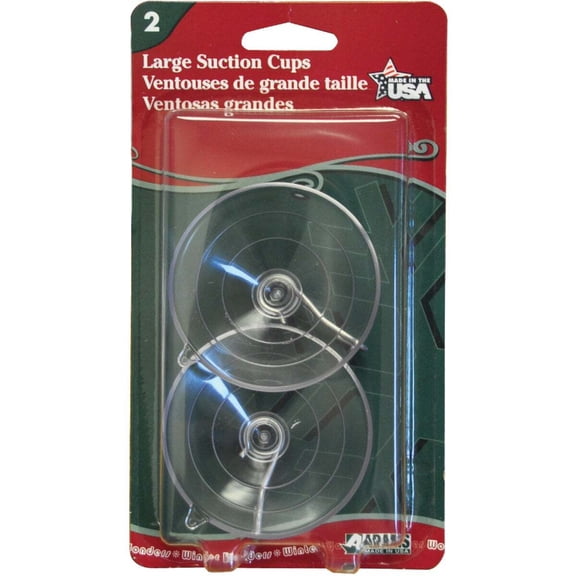 Adams Manufacturing Suction Cup - 2.5 In, 2 Lb Holding Capacity, Rustproof - 2 Pack, Clear