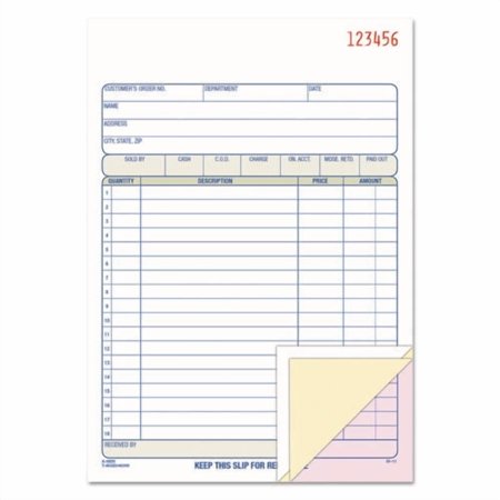 Adams TOPS Sales/Order Book, Three-Part Carbonless, 7.95 x 5.56, 50 Forms Total, Each