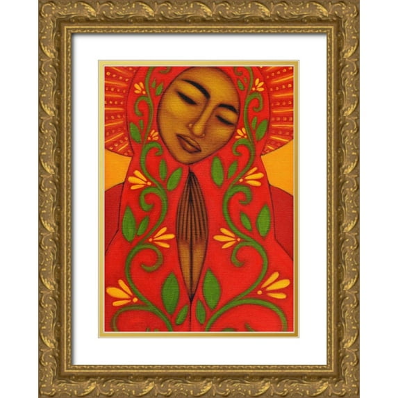 Adams, Tamara 24x32 Gold Ornate Wood Framed with Double Matting Museum Art Print Titled - Red Madonna