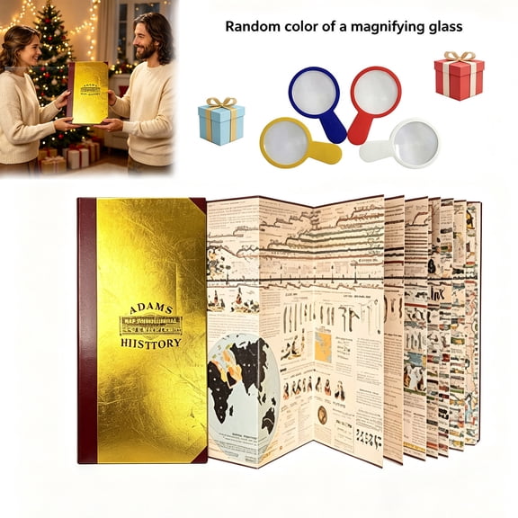 Adams Time Chart, 2.0 20in Large Gold Historical Timeline, Chart for Office and Classroom