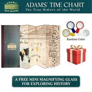 Adams Time Chart 2.0 of Nations & Events with Magnifier, Foldable Biblical World History Timeline Poster, Large Wall Map for Home Study, Classroom, or Office & Durable Educational Decor