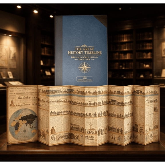 Adams Time Chart 3.0 Map of History,Adam's Map of History,Adams Map of History Book,Adams Map of History Foldable Biblical Universal Synchronological Chart Classroom Decor