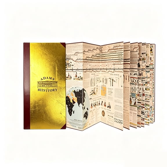 Adams Time Chart - Adams Synchronological Chart or Map of History, Gold Foil Logo Cover Version (Fold Out Chart)