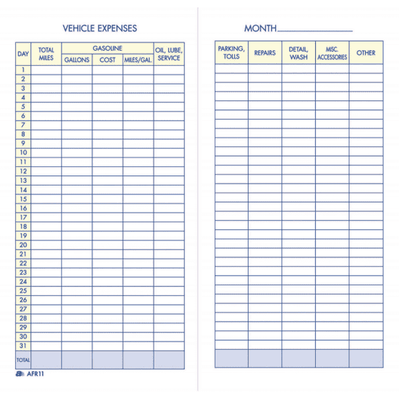 Adams Vehicle Expense Book
