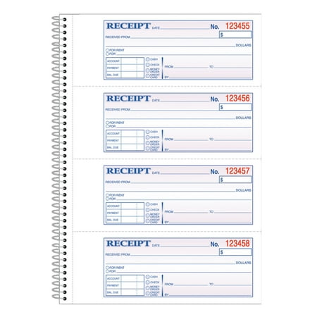 Adams - Wirebound Money/Rent Receipt Books - 200 count
