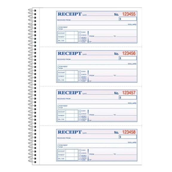 Adams - Wirebound Money/Rent Receipt Books - 200 count