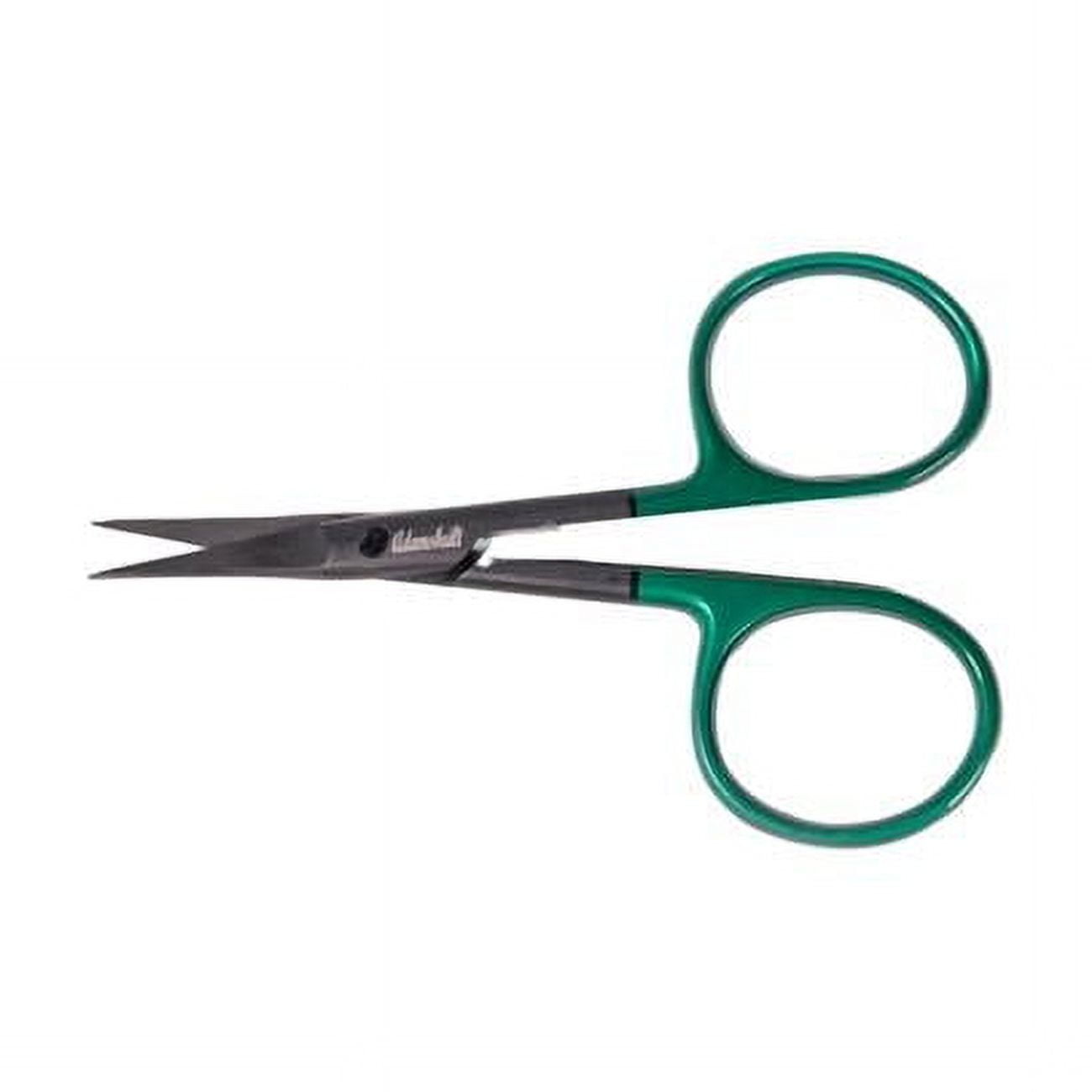 Adamsbuilt Fishing MCSBG35 3.5 in. Micro Tip Scissors with Loops - Black & Green