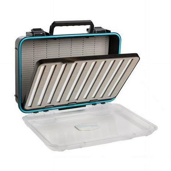 Adamsbuilt Fishing AB128-BFB Waterproof Travel Fly Box with Removable Page - Clear Single Sided
