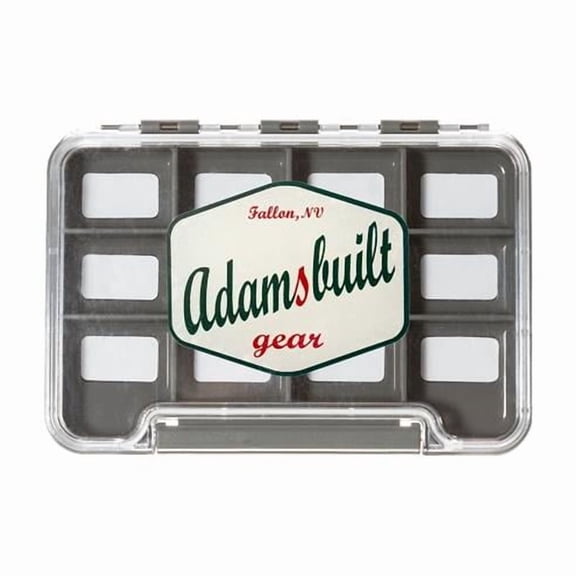 Adamsbuilt Fishing AB96-12MC Slim Waterproof 12 Magnetic Compartments Box - Clear Single Sided - Small