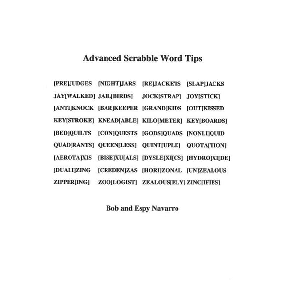 Adanced Scrabble Word Tips