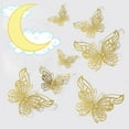 thumbnail image 1 of Adapan 12PC 3D Butterfly Wall Decor Stickers 12PCS, Gold Removable Butterfly Decorations for Bedroom, Party, Wedding, Cake Crafts,A,Wall stickers, 1 of 9