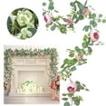 thumbnail image 1 of Adapan 1PC Artificial Peony Garland,70.87" Faux Flower Vine for Wedding Arch, Party Backdrop & Home Decoration,Pink, 1 of 9