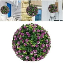 Adapan 1PC Artificial Topiary Ball Plant, Faux Rose Decorative Sphere, 8.27 Inch Round Greenery Ball for Indoor Outdoor Home Garden Patio Party Decor,Purple