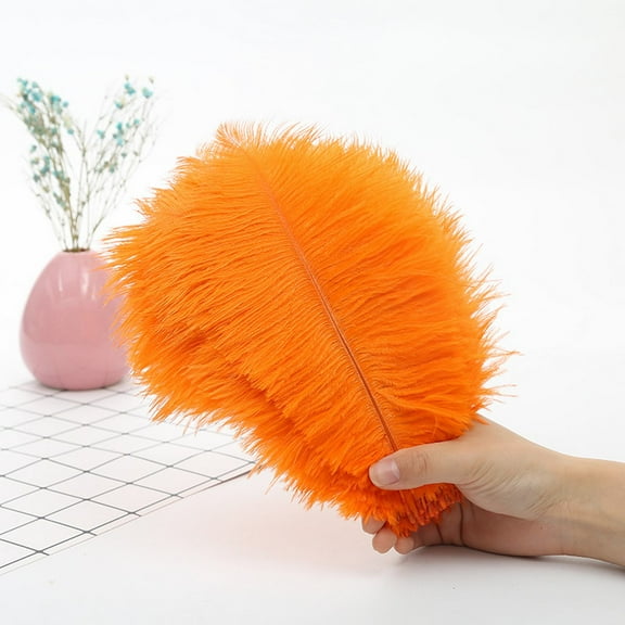 Adapan 1PC Vibrant Color Feathers 7.9"/9.8" for Wall Decor, Stage Props Party DIY Craft Decoration, Orange Feathers (36 Pieces Pack),A