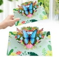 thumbnail image 1 of Adapan 3D Butterfly Greeting Card Pop Up Paper Flower Bouquet Folding Blessing Card,Blue,1PC,Greeting Card, 1 of 9