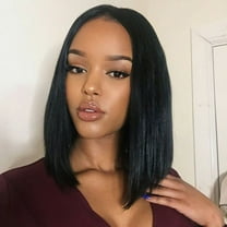 Adapan Wigs, Wigs for Women Fluffy Fiber Wig Bob Hair Cover Head Short Human Hair Wig Brazilian Wig, Straight Bob Wig, Black