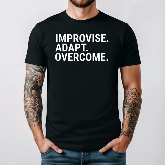 Adapt Adjust Succeed Military Inspired Motivational Unisex T-Shirt up to 5XL