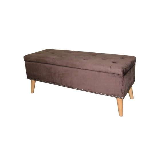 Adaptable Room Addition - Provide seating and storage for guests in various rooms with this brown bench