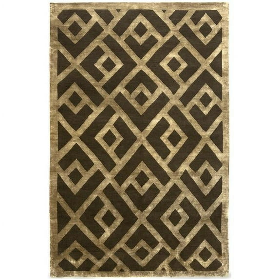 Adaptations Laced Diamond Brown & Gold Area Rug - 8 x 10 ft.