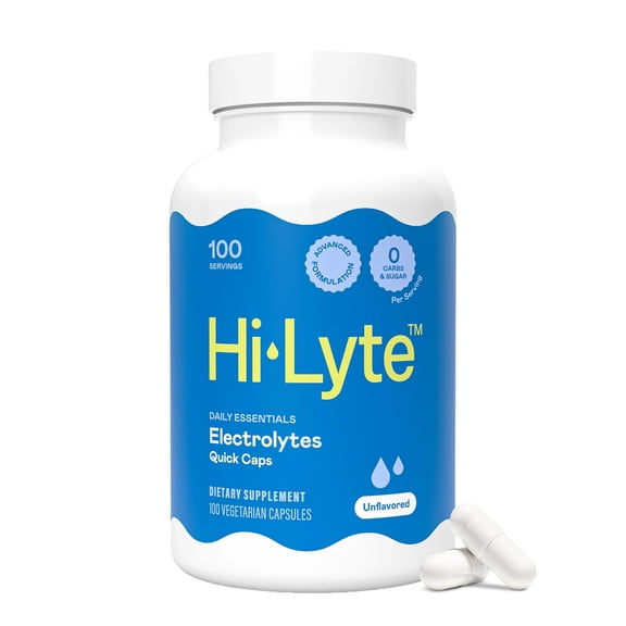 Hi-Lyte Capsules Raw Unflavored Minerals Electrolyte Capsules | 100 Tablets
