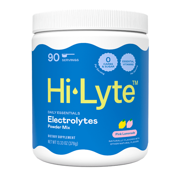 Adapted Nutrition | Hi-Lyte Electrolyte Powder Pink Lemonade Drink Mix | 90 Servings