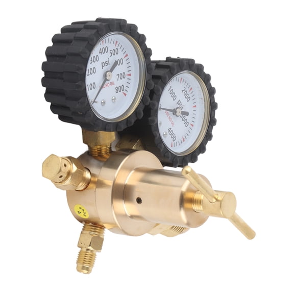 Adapter Brass Nitrogen Regulator with Dual Gauge, 0-800 PSI Delivery Pressure, and Accessory Bag