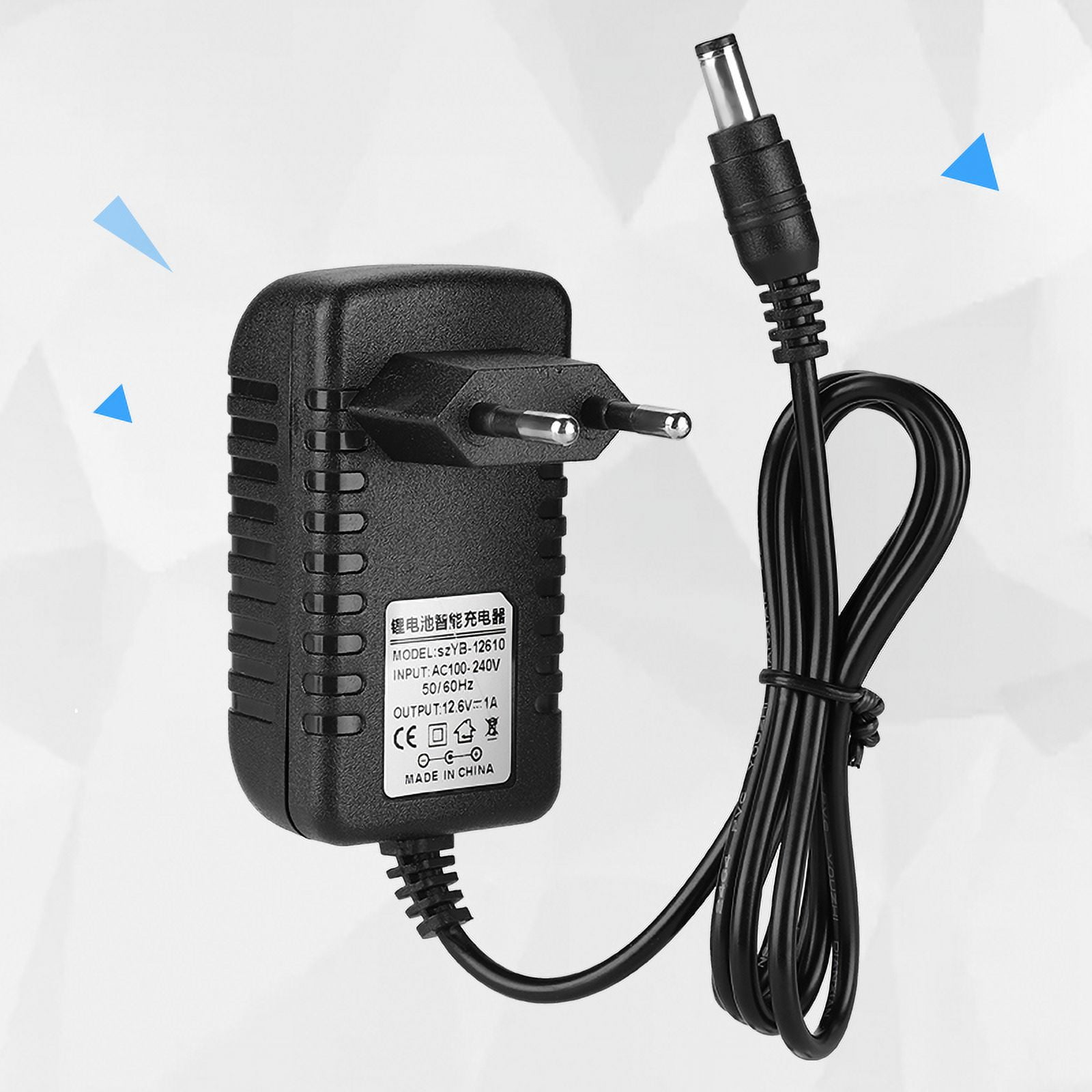 Adapter Charger, Multi Protections 12.6V/1A Adaptative Lithium Battery Charger 100240V Input
