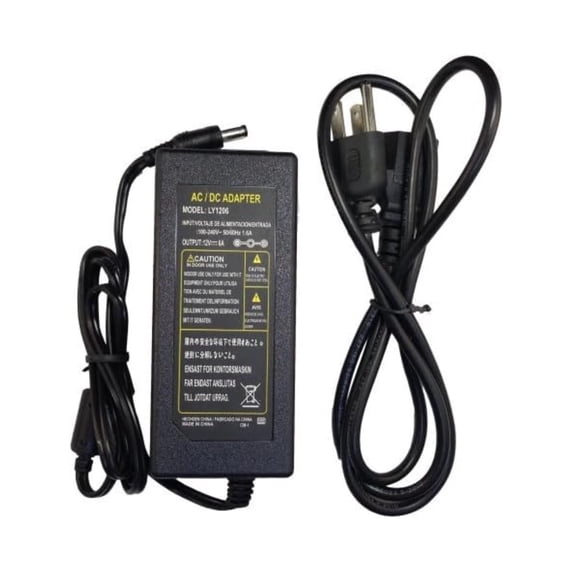 AC 100-240V to 12V 6A Power Supply Adapter, 72W AC to DC Adapter Converter with Type G Plug, for LED Strip Lights